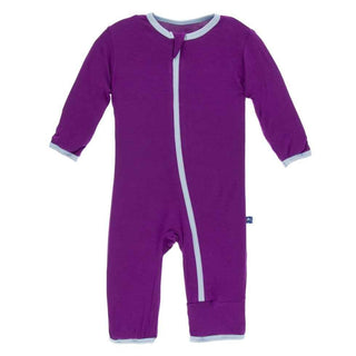 Solid Bamboo Coverall with Zipper - Starfish with Pond KicKee Pants