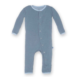 Solid Bamboo Fitted Coverall - Dusty Sky with Pond KicKee Pants