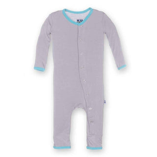 Solid Bamboo Fitted Coverall - Feather with Confetti KicKee Pants