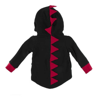 Solid Bamboo Fleece Dino Hooded Jacket - Midnight with Crimson WC20 Baby & Toddler Outerwear