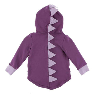 Solid Bamboo Fleece Zip-Front Dino Hoodie Jacket - Amethyst with Sweet Pea Baby & Toddler Outerwear