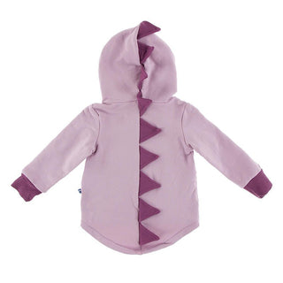 Solid Bamboo Fleece Zip-Front Dino Hoodie Jacket - Sweet Pea with Amethyst Baby & Toddler Outerwear