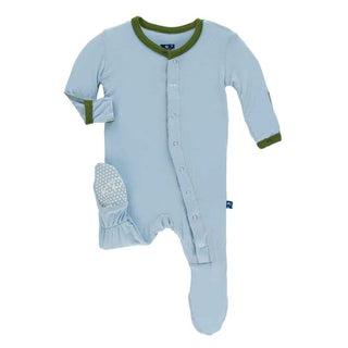 Solid Bamboo Footie (Snaps) - Pond with Moss Baby & Toddler Sleepwear