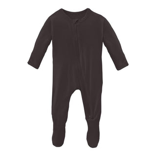 Solid Bamboo Footie with 2-Way Zipper - Midnight Baby & Toddler Sleepwear