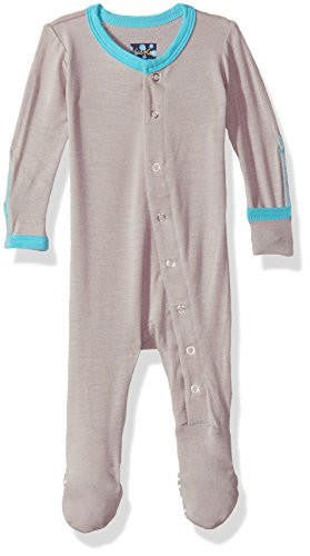 Solid Bamboo Footie with Snaps - Feather with Confetti Baby & Toddler Sleepwear