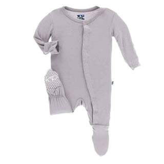 Solid Bamboo Footie with Snaps - Feather Baby & Toddler Sleepwear