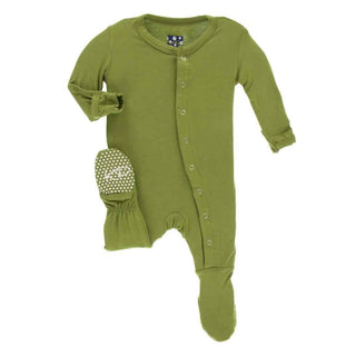 Solid Bamboo Footie with Snaps - Grasshopper Baby & Toddler Sleepwear