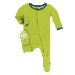 Solid Bamboo Footie with Snaps - Meadow with Twilight Baby & Toddler Sleepwear