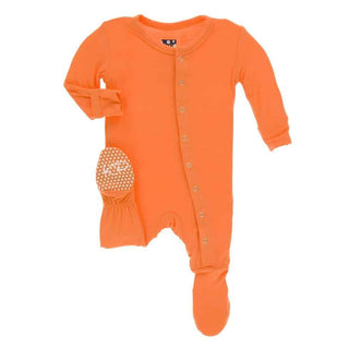 Solid Bamboo Footie with Snaps - Nectarine Baby & Toddler Sleepwear