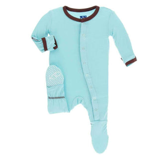 Solid Bamboo Footie with Snaps - Shining Sea with Eagle Baby & Toddler Sleepwear