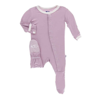 Solid Bamboo Footie with Snaps - Sweet Pea with Natural Baby & Toddler Sleepwear