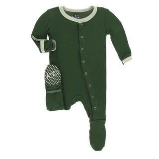 Solid Bamboo Footie with Snaps - Topiary with Aloe Baby & Toddler Sleepwear