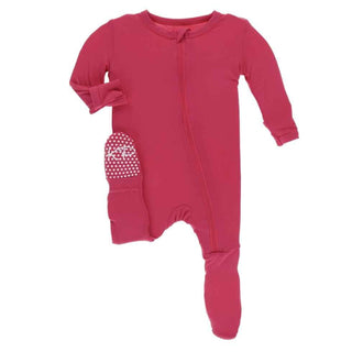 Solid Bamboo Footie with Zipper EH - Flag Red Baby & Toddler Sleepwear