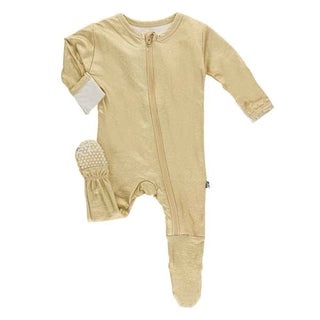 Solid Bamboo Footie with Zipper EH - Rich Gold Baby & Toddler Sleepwear