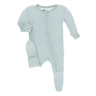 Solid Bamboo Footie with Zipper EH - Spring Sky Baby & Toddler Sleepwear