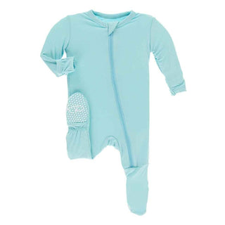 Solid Bamboo Footie with Zipper - Iceberg Baby & Toddler Sleepwear