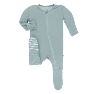 Solid Bamboo Footie with Zipper - Jade Baby & Toddler Sleepwear