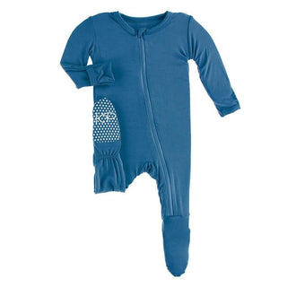 Solid Bamboo Footie with Zipper - Seaport Baby & Toddler Sleepwear