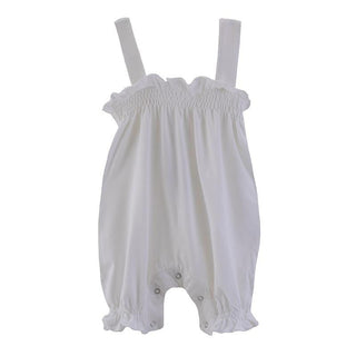 KicKee Pants Solid Gathered Romper - Natural SP21