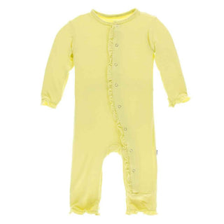 Solid Bamboo Layette Classic Ruffle Coverall with Snaps - Lime Blossom Baby & Toddler Sleepwear