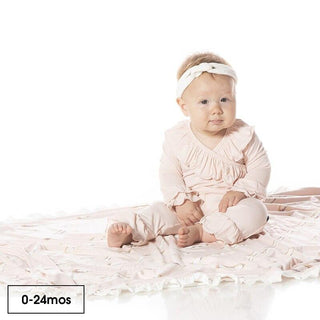 Solid Bamboo Long Sleeve Kimono Double Ruffle Outfit Set - Macaroon Baby & Toddler Outfits