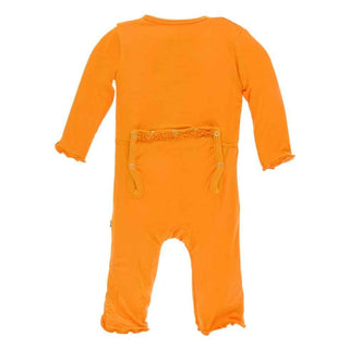 Solid Bamboo Muffin Ruffle Coverall with Snaps - Apricot KicKee Pants