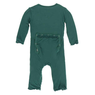 Solid Bamboo Muffin Ruffle Coverall with Snaps - Ivy Baby & Toddler Sleepwear