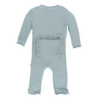 Solid Bamboo Muffin Ruffle Coverall with Snaps - Jade KicKee Pants