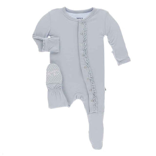 Solid Bamboo Muffin Ruffle Footie with Snaps - Dew Baby & Toddler Sleepwear