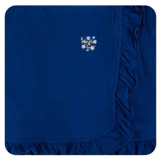 Solid Bamboo Ruffle Stroller Blanket Flag Blue, One Size Swaddling & Receiving Blankets