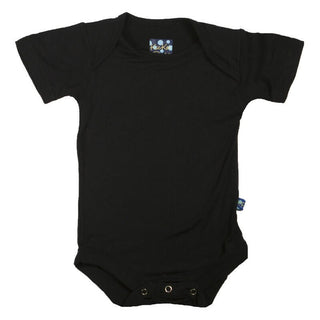 Solid Bamboo Short Sleeve One Piece Bodysuit - Midnight Baby One-Pieces