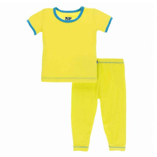 KicKee Pants Solid Short Sleeve Pajama Set, Banana with Amazon | Stylish Sleepies offer designs that make bedtime beautiful.