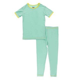 Solid Bamboo Short Sleeve Pajama Set - Glass with Banana Baby & Toddler Sleepwear