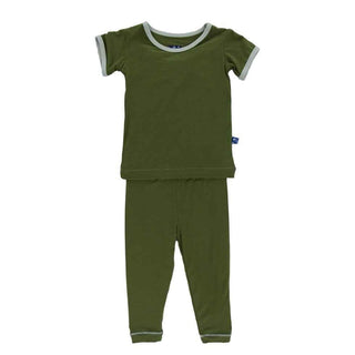 Solid Bamboo Short Sleeve Pajama Set, Moss with Aloe Baby & Toddler Sleepwear