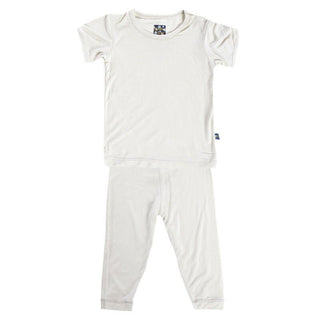 Solid Bamboo Short Sleeve Pajama Set - Natural KicKee Pants