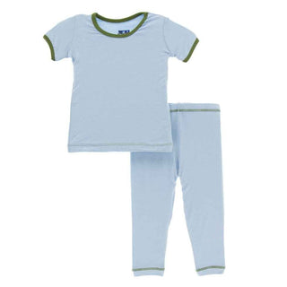 Solid Bamboo Short Sleeve Pajama Set, Pond with Moss KicKee Pants