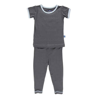 KicKee Pants Solid Short Sleeve Pajama Set, Stone with Pond | Stylish Sleepies offer designs that make bedtime beautiful.