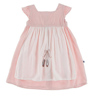 Solid Bamboo Woven Garden Dress with Apron - Baby Rose with Natural (SP21) Baby & Toddler Dresses