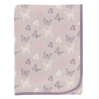 Kickee Pants Swaddling Blanket - Latte Butterflies | Baby Riddle