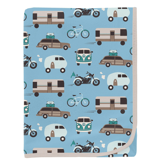 Kickee Pants Swaddling Blanket - Seaside Blue On the Way | Baby Riddle