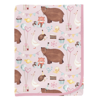 Kickee Pants Swaddling Blanket - Shrinking Violet Forest Party | Baby Riddle