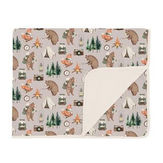 Kickee Pants Toddler Blanket - Latte Camping Animals | Baby Riddle