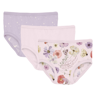 Kickee Pants Underwear (Set of 3) - Thistle Starry Sky & Moon, Shrinking Violet & Shrinking Violet Pressed Flowers | Baby Riddle