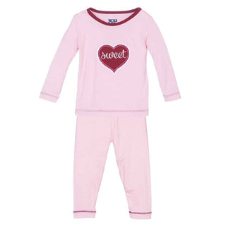 KicKee Pants Valentines Day HolidayPajama Set Girls, Lotus Sweet Heart | Stylish Sleepies offer designs that make bedtime beautiful.