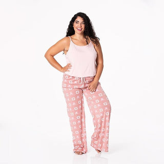 Women's Cami and Print Bamboo Lounge Pants Pajama Set - Antique Pink Lifeguard Pajamas