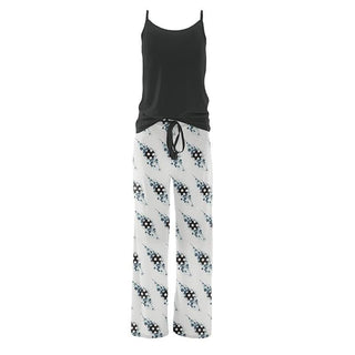 KicKee Pants Women Cami and Print Lounge Pants Pajama Set - Natural Soccer Splash | Stylish Sleepies offer designs that make bedtime beautiful.