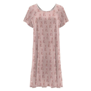 Women's Print Bamboo Labor and Delivery Hospital Gown - Baby Rose Ballet Hospital Gowns