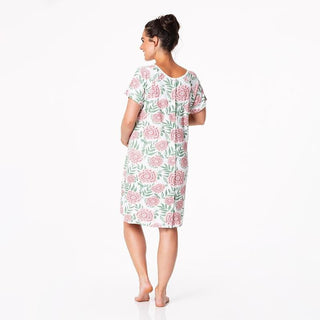 Women's Print Bamboo Labor and Delivery Hospital Gown - Fresh Air Florist KicKee Pants