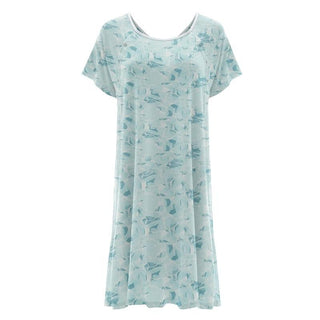 Women's Print Bamboo Labor and Delivery Hospital Gown - Water Hospital Gowns