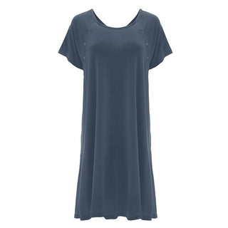 Women's Solid Bamboo Labor and Delivery Hospital Gown - Deep Sea (SP21) Hospital Gowns